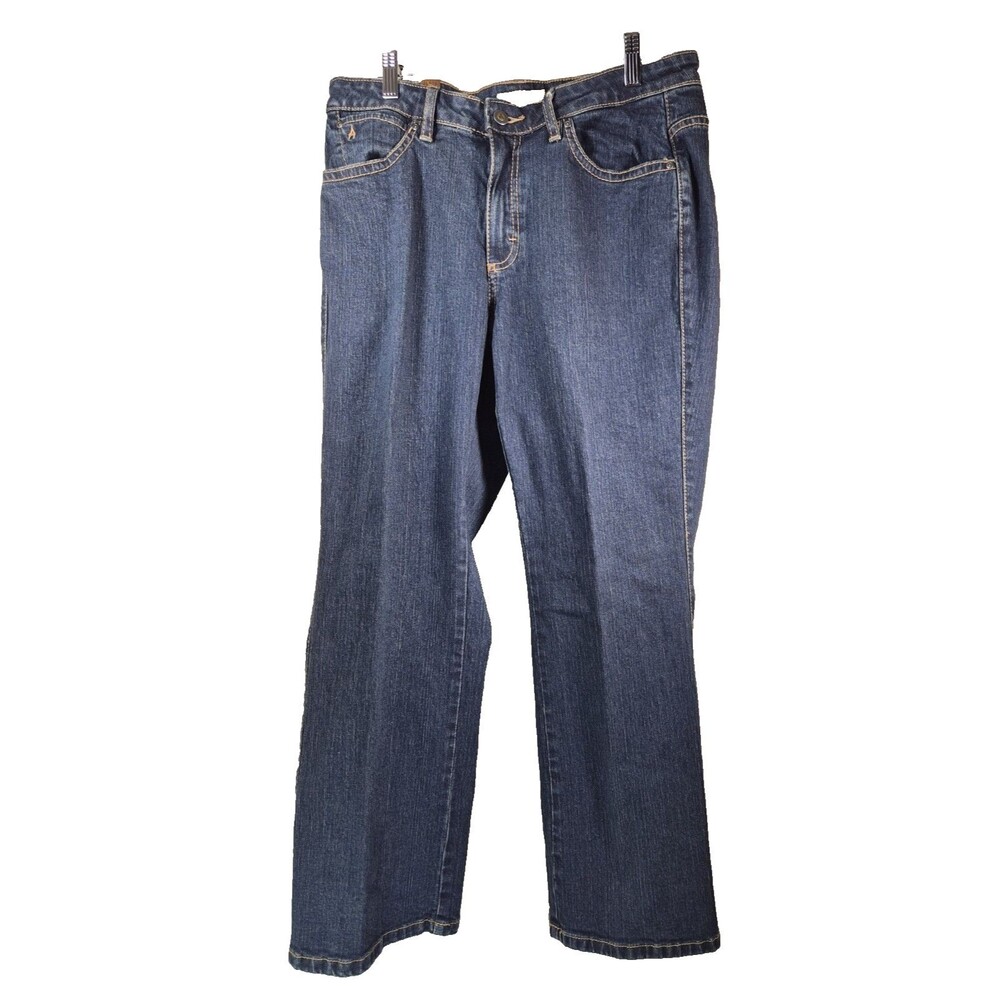 Aura by Wrangler Womens Jeans Blue Denim Straight Leg Size 12P Short Petite